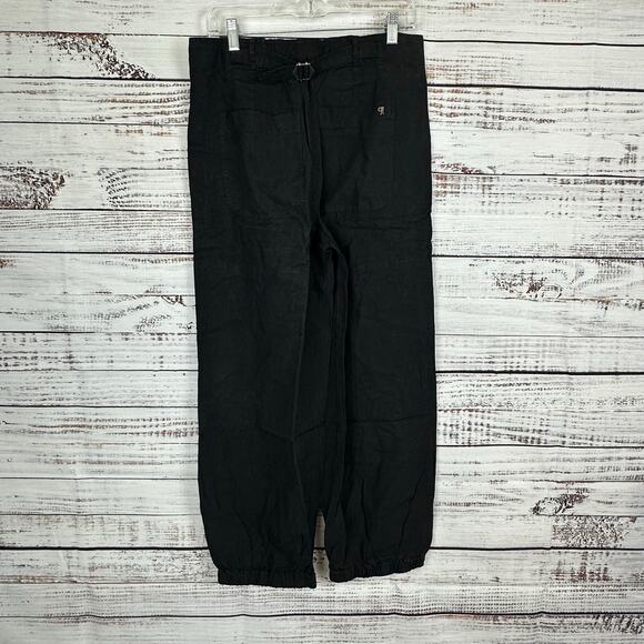 Women's NWT Pilcro Anthropologie Black Boot Tuck Parachute Linen Pants- 29P - Picture 6 of 12